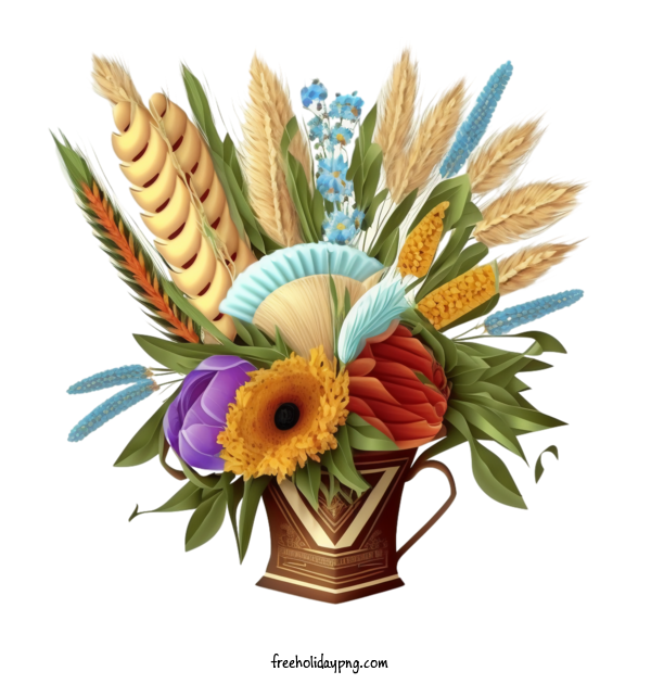 Transparent Shavuot Shavuot floral arrangement vase for Happy Shavuot for Shavuot