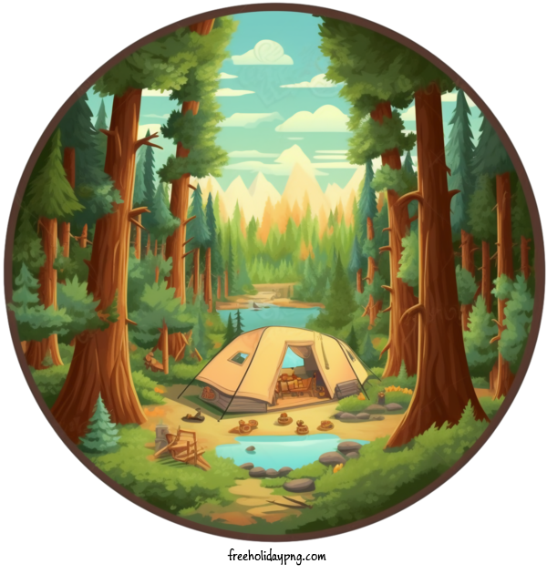 Transparent Summer Day Summer Camp forest camping for Summer Camp for Summer Day