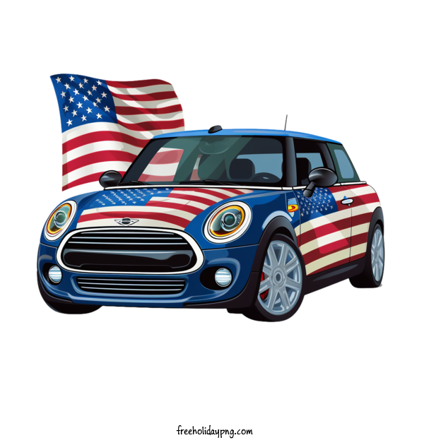 Transparent US Independence Day 4th Of July car american flag for 4th Of July for Us Independence Day