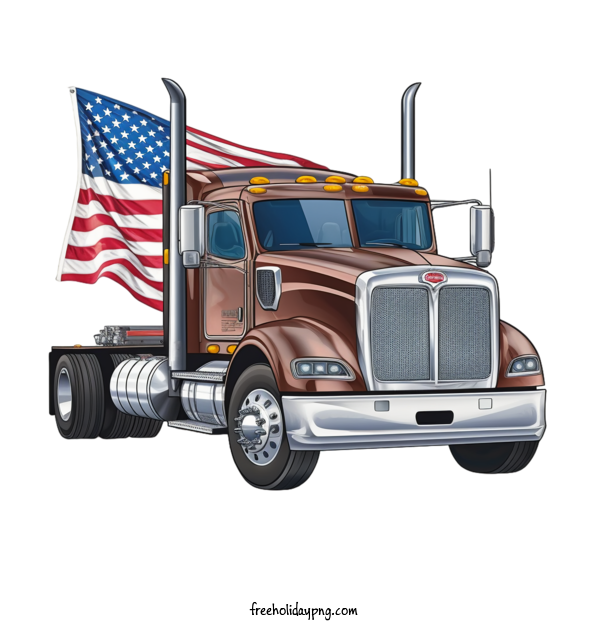 Transparent US Independence Day 4th Of July truck semi truck for 4th Of July for Us Independence Day