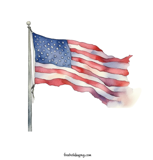 Transparent US Independence Day American Flag american flag watercolor flag for American Flag for Us Independence Day