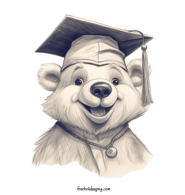 Transparent Back to School Graduation smiling bear graduation cap for Graduation for Back To School