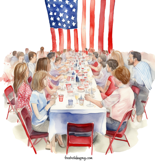 Transparent US Independence Day 4th Of July American flag dining table for 4th Of July for Us Independence Day
