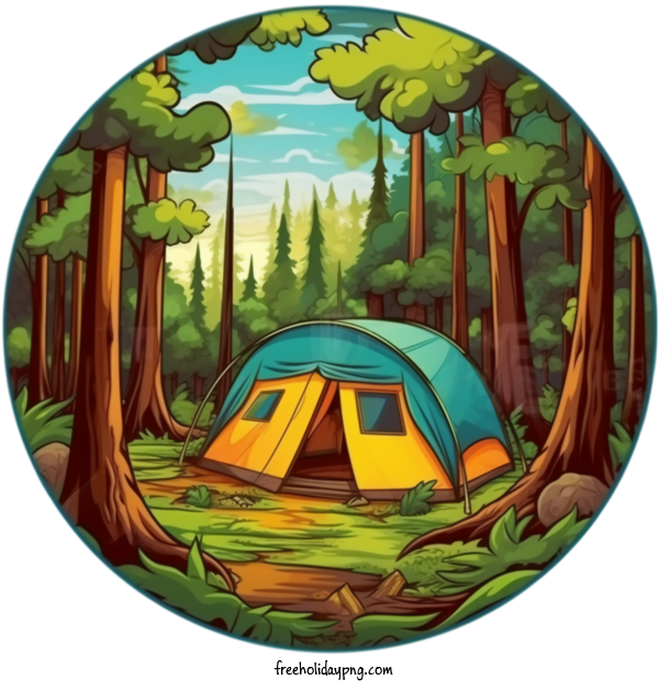 Transparent Summer Day Summer Camp tent camping for Summer Camp for Summer Day