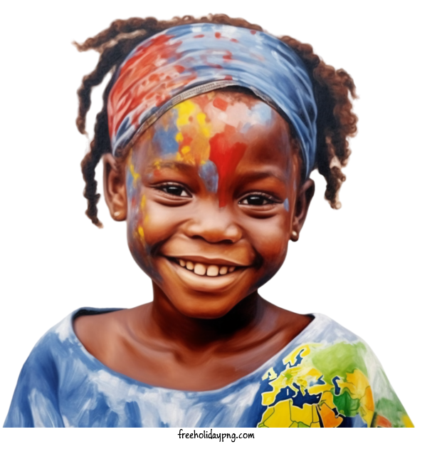 Transparent Day of the African Child African Child smiling face painting for African Child for Day Of The African Child