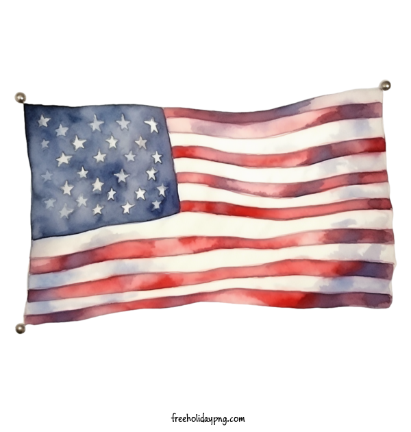 Transparent US Independence Day American Flag american flag watercolor for American Flag for Us Independence Day