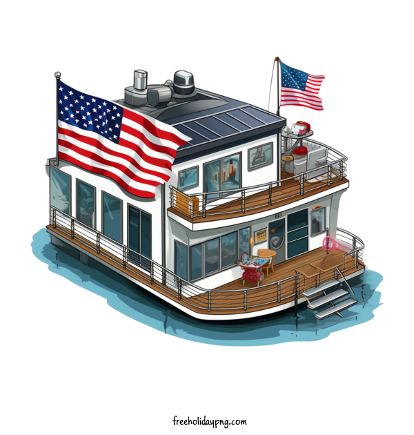 Transparent US Independence Day 4th Of July boat american flag for 4th Of July for Us Independence Day