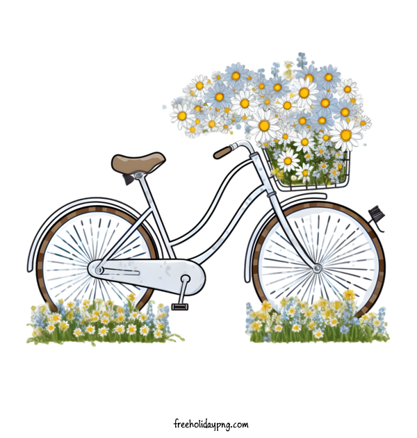 Transparent World Bicycle Day Bicycle bicycle daisies for World Bike Day for World Bicycle Day
