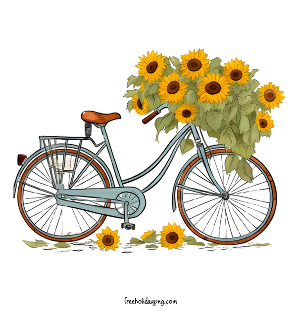 Transparent World Bicycle Day Bicycle bike flowers for World Bike Day for World Bicycle Day