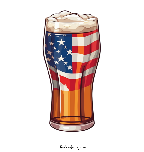 Transparent US Independence Day 4th Of July beer glass for 4th Of July for Us Independence Day