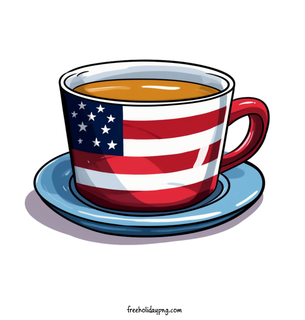 Transparent US Independence Day 4th Of July american flag coffee for 4th Of July for Us Independence Day
