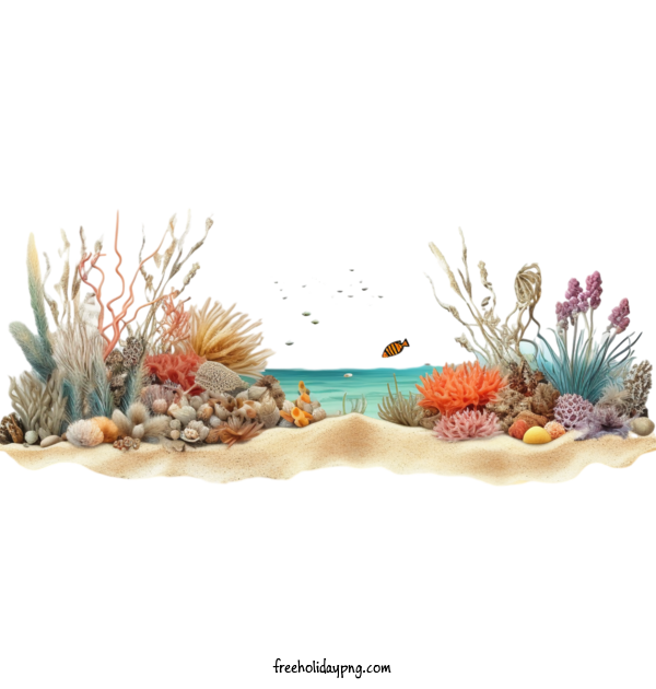Transparent Summer Day Summer Fun coral reef underwater landscape for Summer Fun for Summer Day