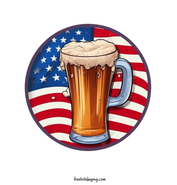 Transparent US Independence Day 4th Of July beer mug for 4th Of July for Us Independence Day