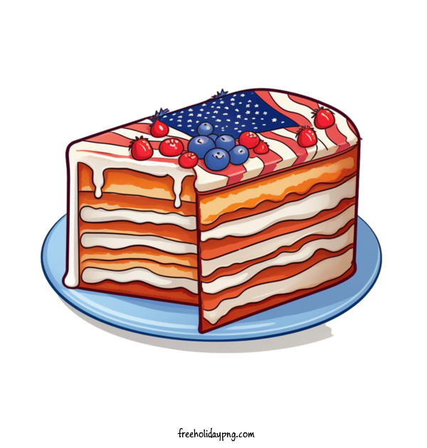 Transparent US Independence Day 4th Of July flag cake for 4th Of July for Us Independence Day
