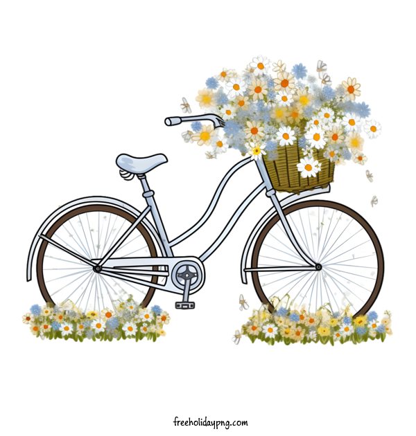 Transparent World Bicycle Day Bicycle bicycle flowers for World Bike Day for World Bicycle Day
