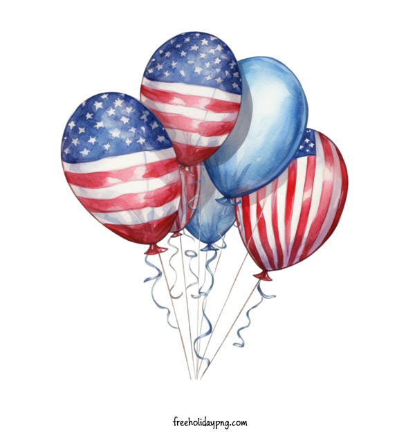 Transparent US Independence Day 4th Of July balloons american flag for 4th Of July for Us Independence Day