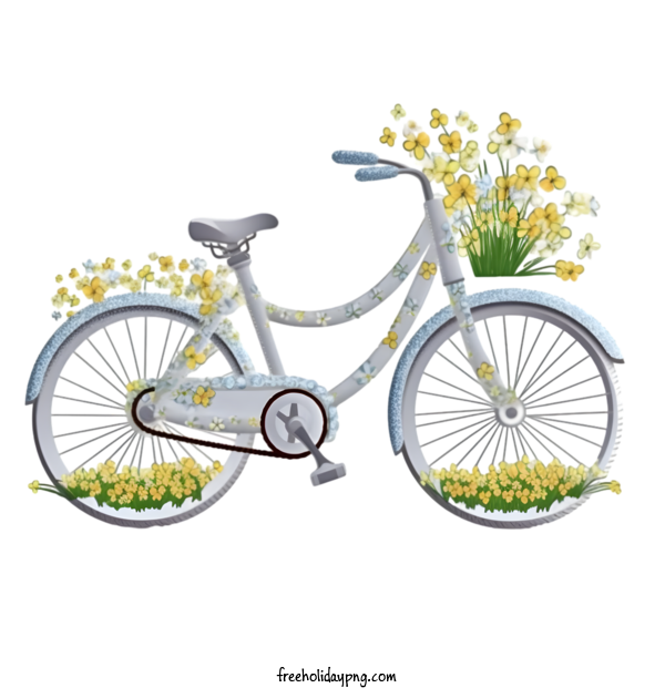 Transparent World Bicycle Day Bicycle bike flowers for World Bike Day for World Bicycle Day