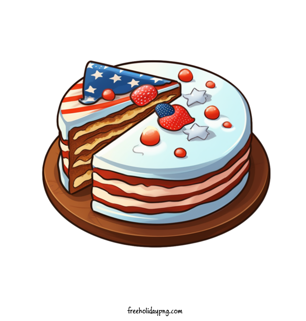 Transparent US Independence Day 4th Of July cake american flag for 4th Of July for Us Independence Day