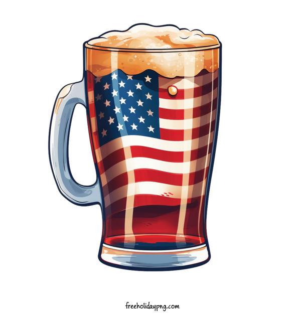Transparent US Independence Day 4th Of July flag beer for 4th Of July for Us Independence Day