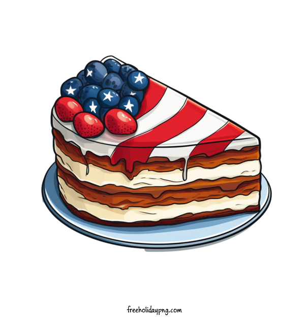 Transparent US Independence Day 4th Of July american flag birthday cake for 4th Of July for Us Independence Day