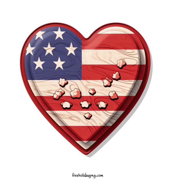 Transparent US Independence Day 4th Of July American flag heart for 4th Of July for Us Independence Day