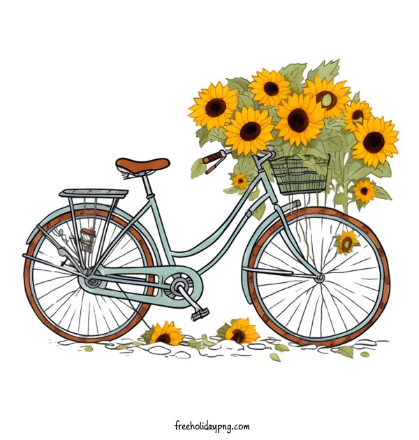 Transparent World Bicycle Day Bicycle bicycle flowers for World Bike Day for World Bicycle Day
