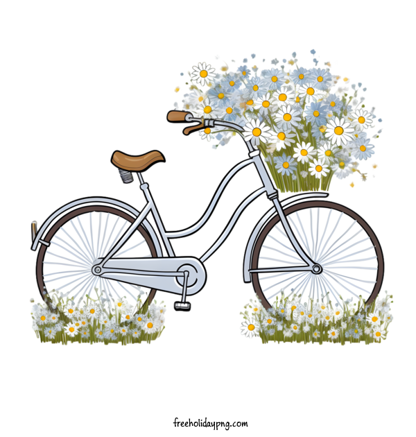 Transparent World Bicycle Day Bicycle bike daisies for World Bike Day for World Bicycle Day
