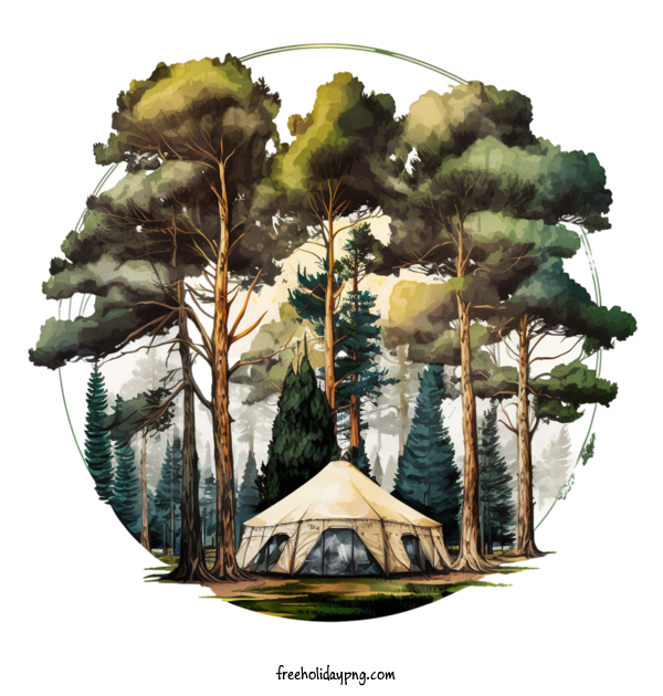 Transparent Summer Day Summer Camp tent forest for Summer Camp for Summer Day