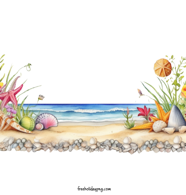 Transparent Summer Day Summer Fun seashells sand for Summer Fun for Summer Day