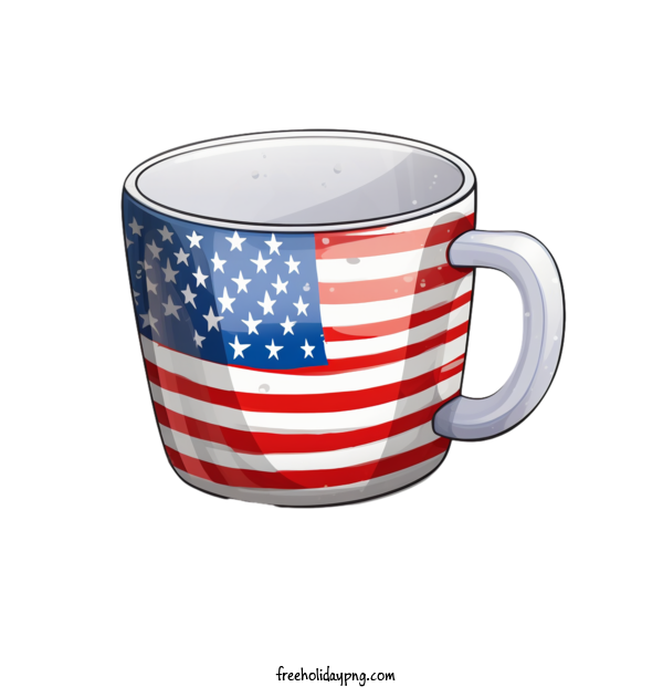 Transparent US Independence Day 4th Of July Flag coffee cup for 4th Of July for Us Independence Day