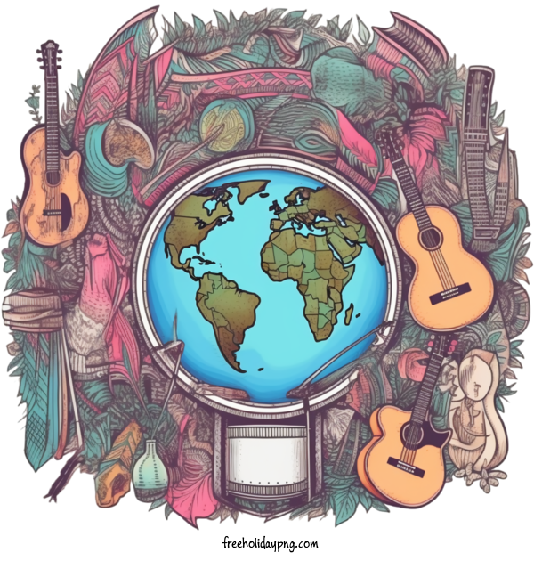 Transparent World Music Day World Music Day Make Music Day world map for Make Music Day for World Music Day