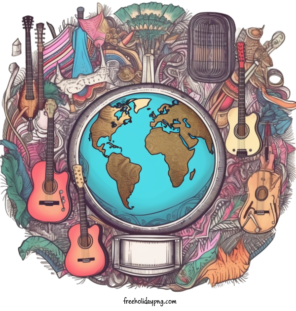Transparent World Music Day World Music Day Make Music Day guitar for Make Music Day for World Music Day