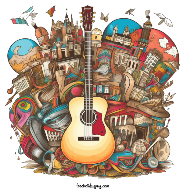 Transparent World Music Day World Music Day Make Music Day guitar for Make Music Day for World Music Day