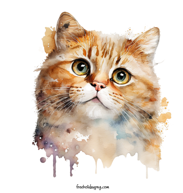Transparent International Cat Day Cartoon Cat cat watercolor for Cartoon Cat for International Cat Day