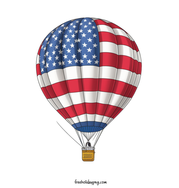 Transparent US Independence Day 4th Of July american flag hot air balloon for 4th Of July for Us Independence Day