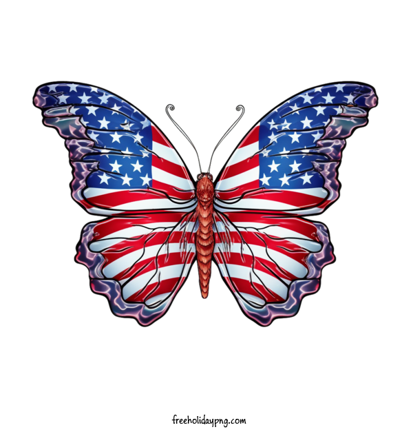 Transparent US Independence Day 4th Of July american flag butterfly for 4th Of July for Us Independence Day