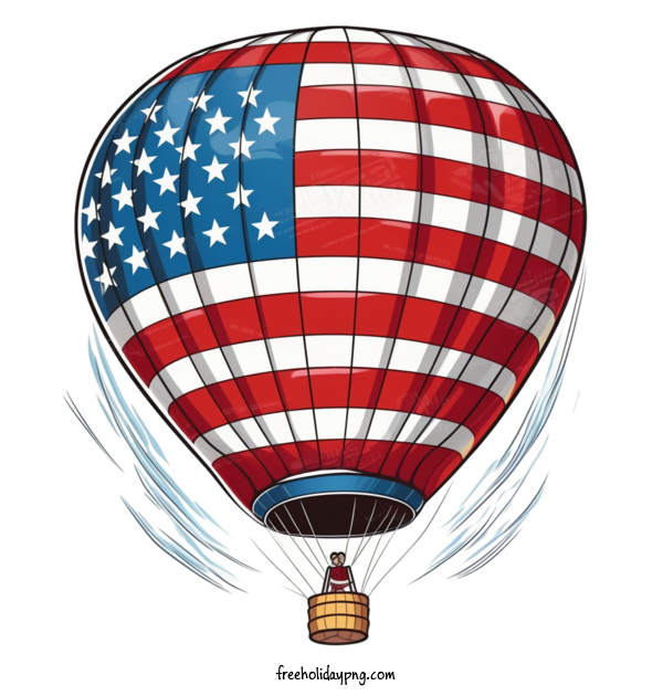 Transparent US Independence Day 4th Of July hot air balloon american flag for 4th Of July for Us Independence Day