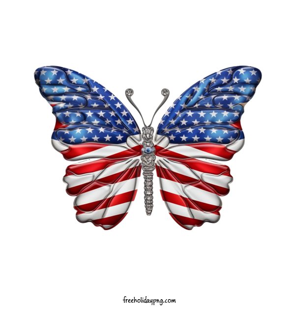 Transparent US Independence Day 4th Of July flag butterfly for 4th Of July for Us Independence Day