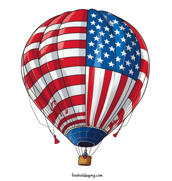 Transparent US Independence Day 4th Of July hot air balloon american flag for 4th Of July for Us Independence Day
