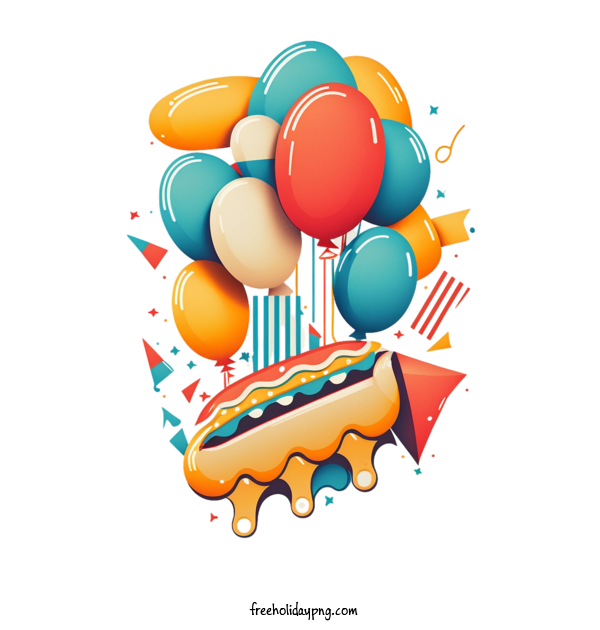 Transparent Hot Dog Day National Hot Dog Day balloons cake for National Hot Dog Day for Hot Dog Day