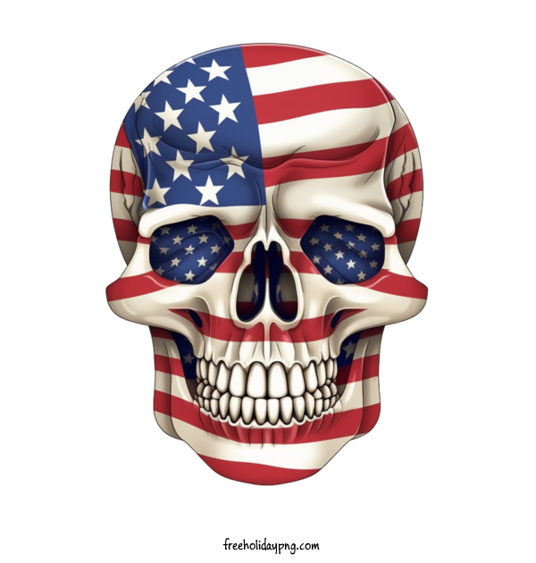 Transparent US Independence Day 4th Of July skull american flag for 4th Of July for Us Independence Day