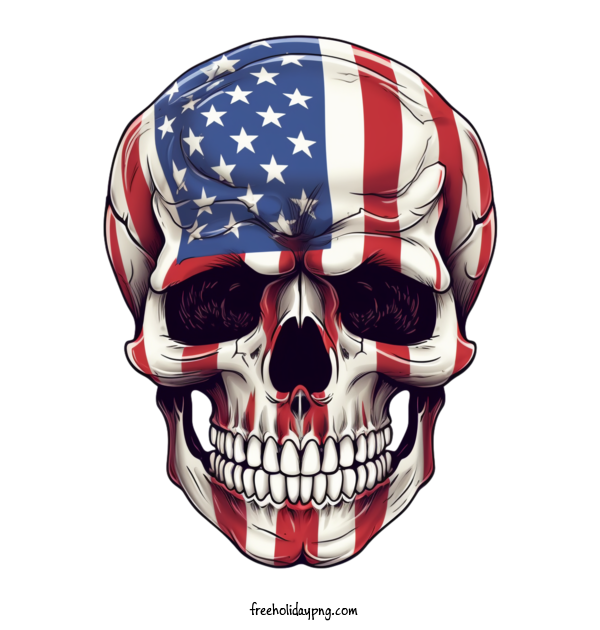 Transparent US Independence Day 4th Of July american flag skull for 4th Of July for Us Independence Day