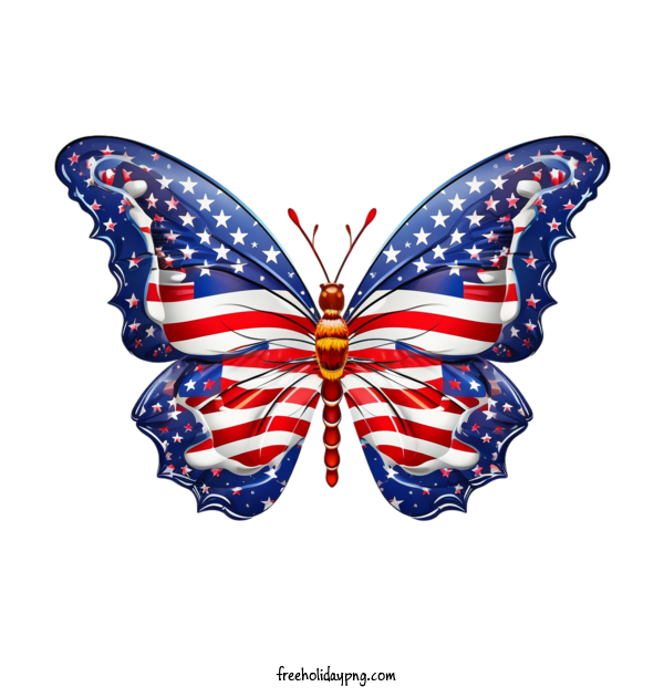 Transparent US Independence Day 4th Of July Butterfly America for 4th Of July for Us Independence Day