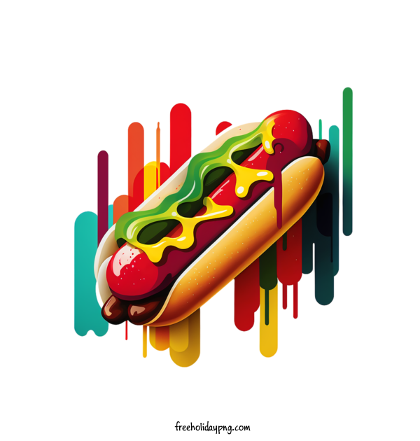 Transparent Hot Dog Day National Hot Dog Day hot dog colorful for National Hot Dog Day for Hot Dog Day