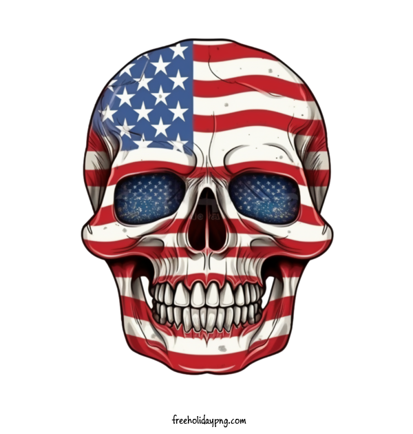 Transparent US Independence Day 4th Of July flag skull for 4th Of July for Us Independence Day