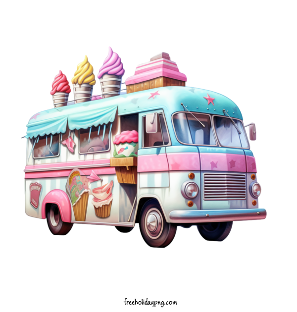Transparent National Ice Cream Day Ice Cream ice cream truck colorful for Ice Cream for National Ice Cream Day