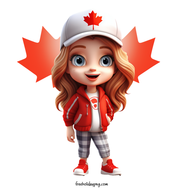Transparent Canada Day Canada Day girl cartoon for Happy Canada Day for Canada Day