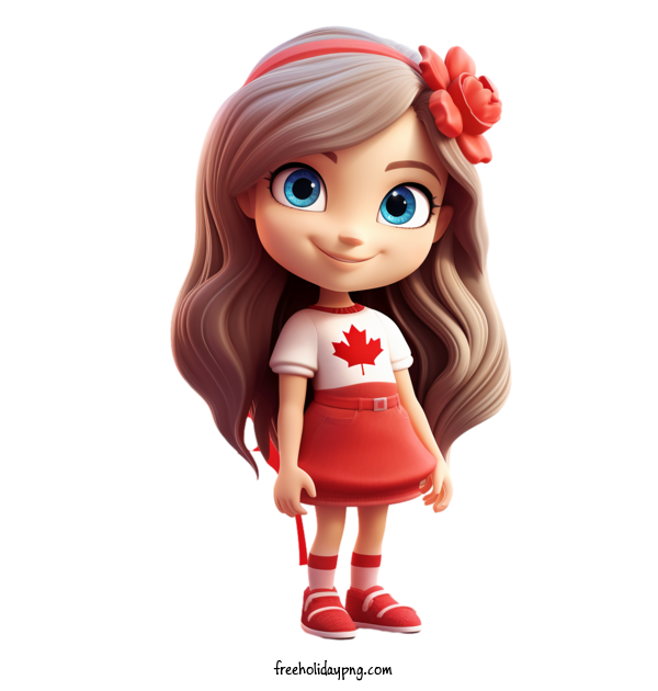 Transparent Canada Day Canada Day girl girl with long hair for Happy Canada Day for Canada Day