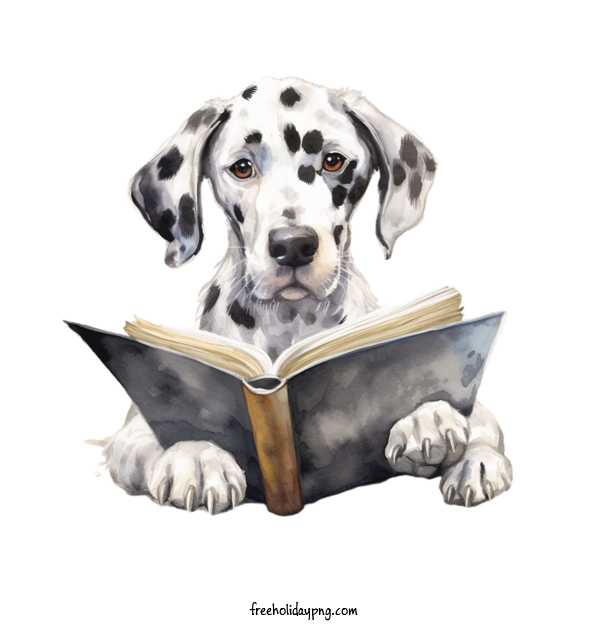 Transparent Book Lovers Day Reading Book dog dala for Reading Book for Book Lovers Day