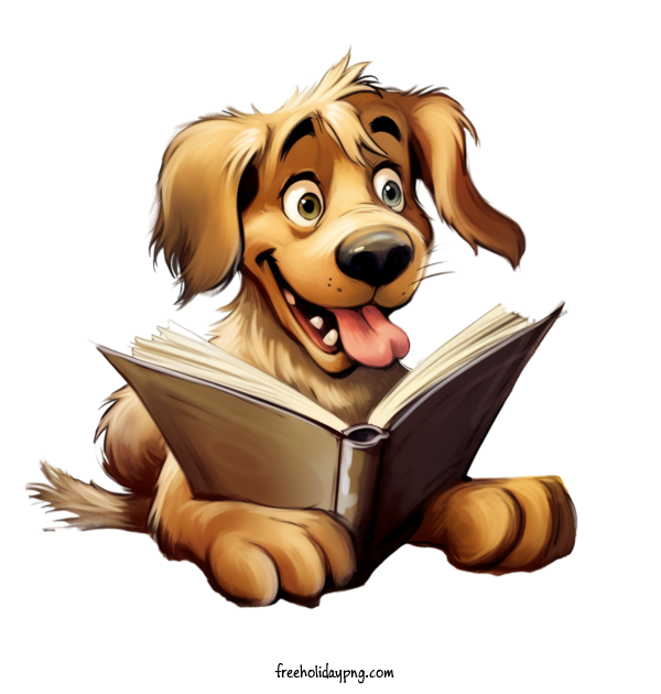 Transparent Book Lovers Day Reading Book dog reading for Reading Book for Book Lovers Day